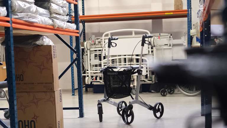 Rollator på hjælpemiddeldepotet
